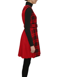 Dress red plissé