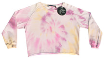Load image into Gallery viewer, Tie-dye sweater in light pink, soft yellow, pink, fuchsia