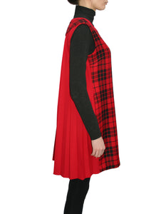 Dress red plissé